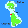 map showing location of sunset beach motel raiatea