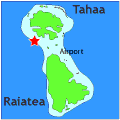 map showing location of hotel la pirogue tahaa