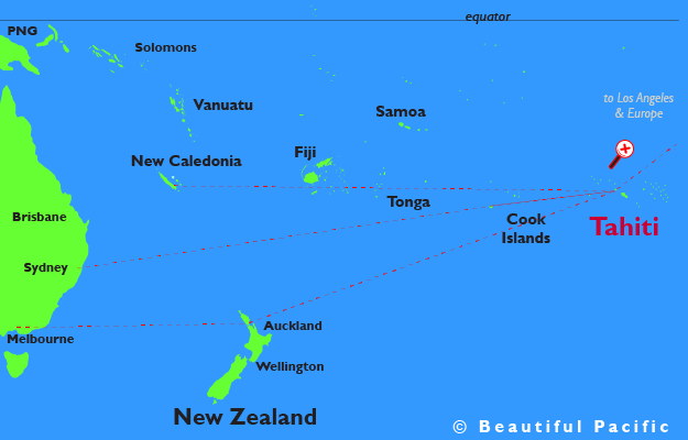 map showing french polynesia and tahiti in the south pacific
