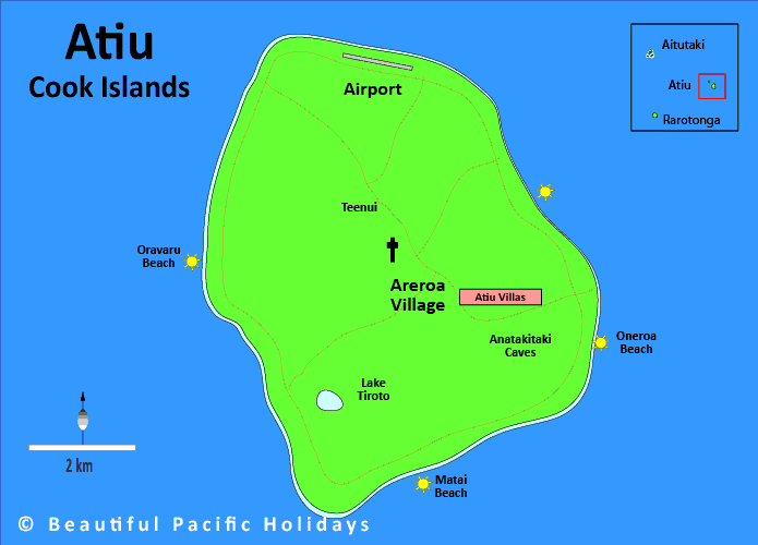 Map of  Atiu Island