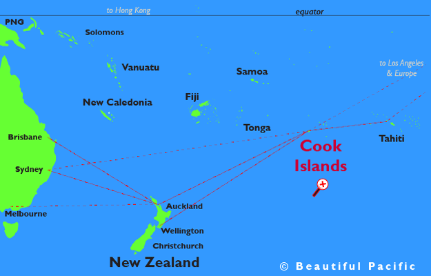 map of the cook islands in the south pacific