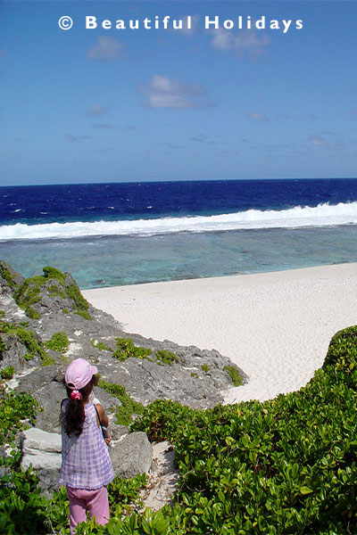 secluded beach on east atiu