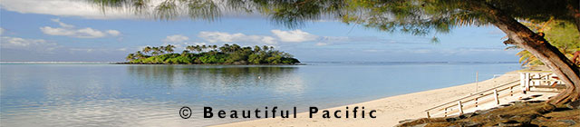 tourists sunbathing on a beach rarotonga island