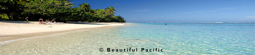 beach near a backpackers hostel on rarotonga