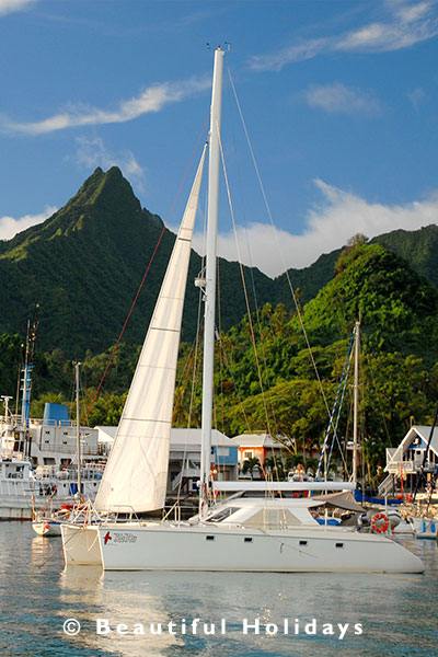 yacht in Avarua harbour, Rarotonga