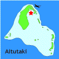 map showing hotel location on aitutaki