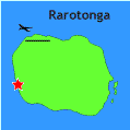 map showing cook islands hotels