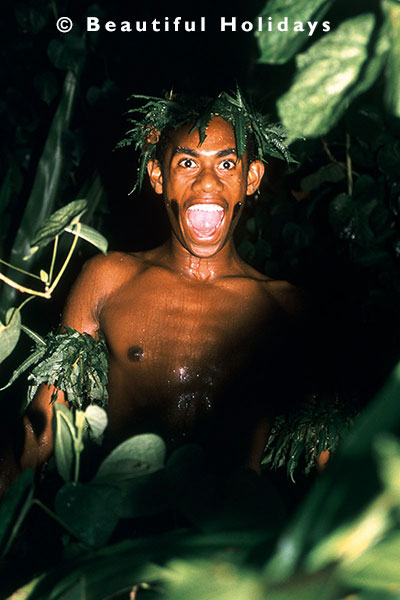 fijian warrior performs at a fiji hotel