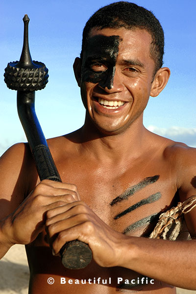 fijian warrior at the cultural centre in pacific harbour
