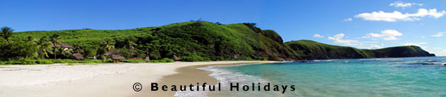 couple walking on a tropical fiji beach