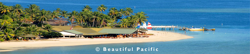 aerial view of a beach hotel in fiji islands