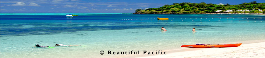 view over lagoon from an island resort in fiji