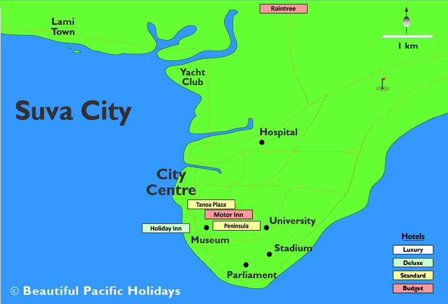 map of fiji hotels