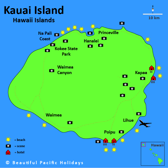 picture map of the kauai island