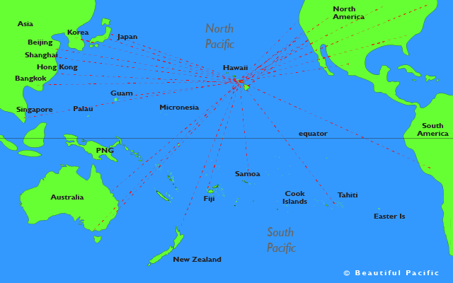 map showing the hawaiian islands in the pacific