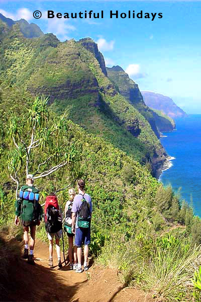hiking along the Kapali coast on kauai island in hawaii