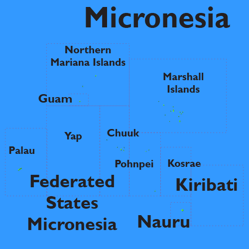 map of micronesia showing hotels and beach location