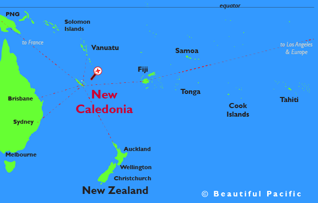 map showing new caledoniain the south pacific