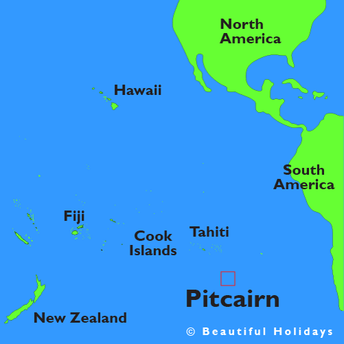 map of pitcairn island showing hotels and beach location