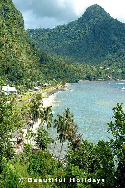 view of samoan village in fagaloa bay