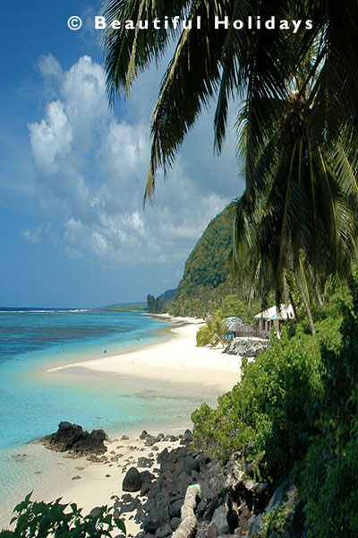 picturesque lolomanu beach on east upolu island