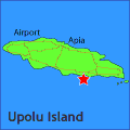 map showing location of salani surf resort samoa