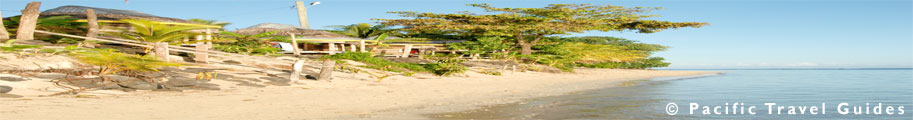 Tanu Beach Fales Samoa showing picture of beach