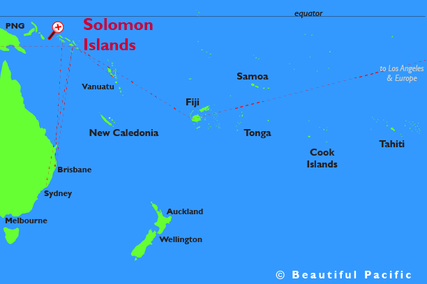 map showing the solomon islands in the south pacific