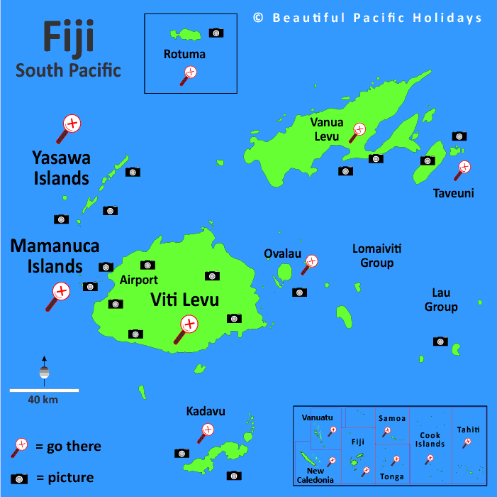fiji map south pacific islands