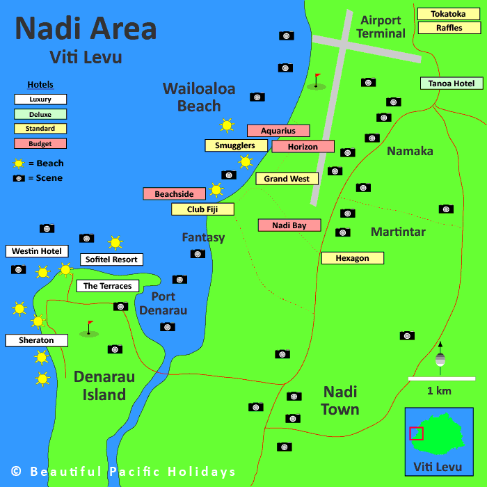 Nadi Fiji Islands Map