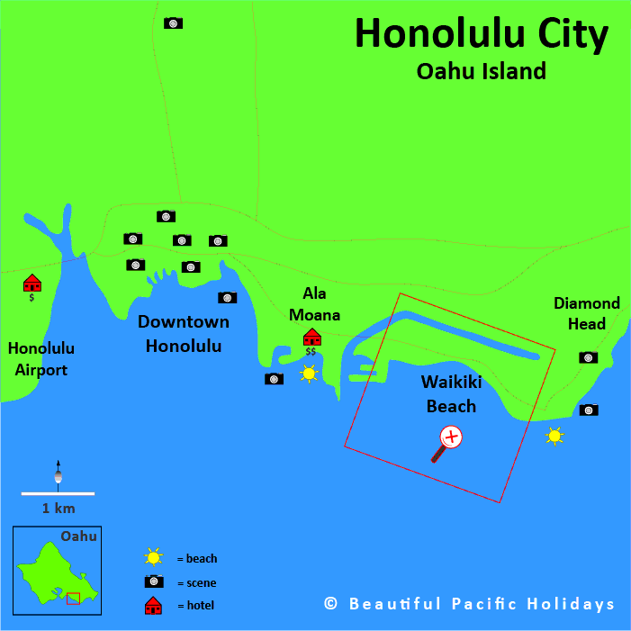 honolulu map pictures hawaii island