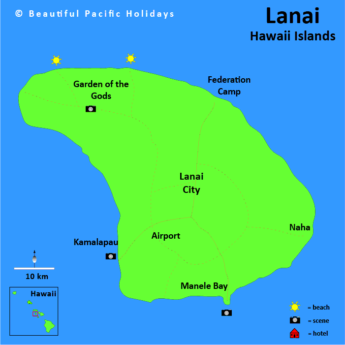 lanai map hawaii island