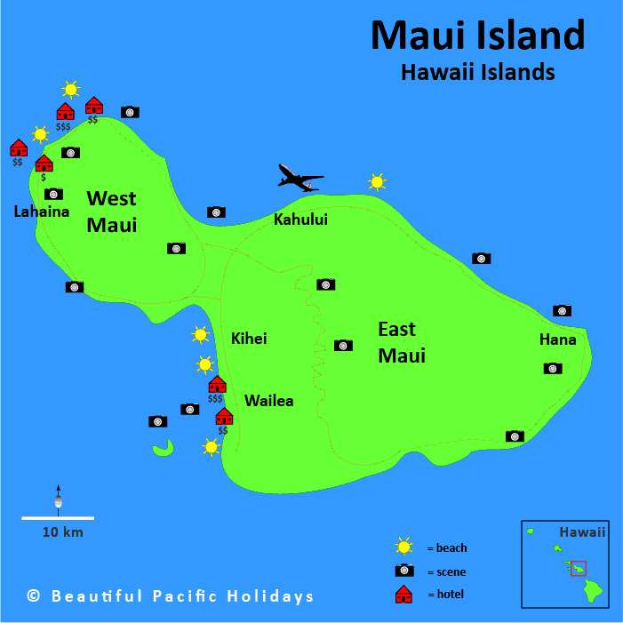 maui map hawaii island