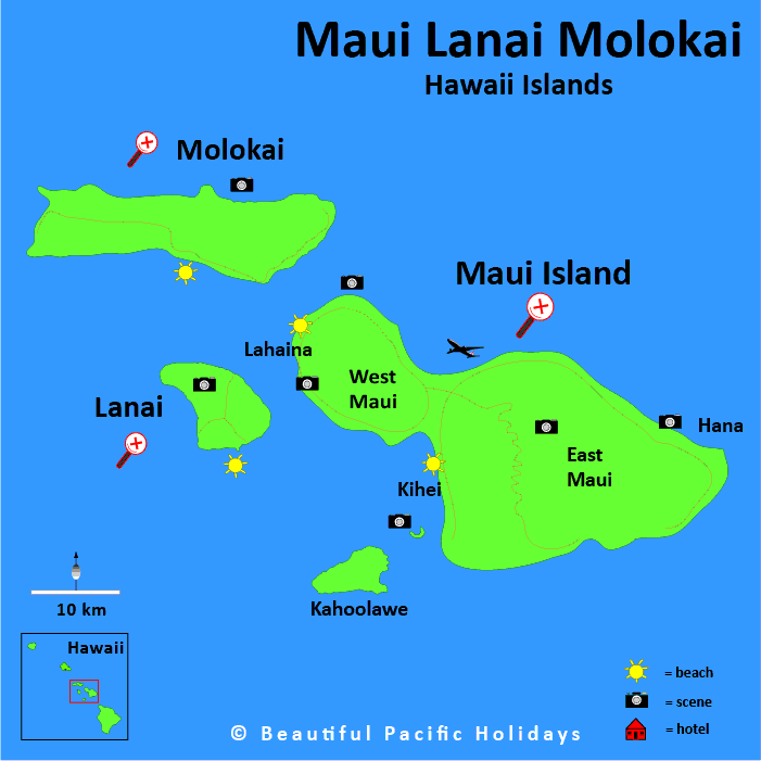 maui map hawaii island