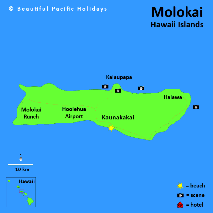molokai map hawaii island