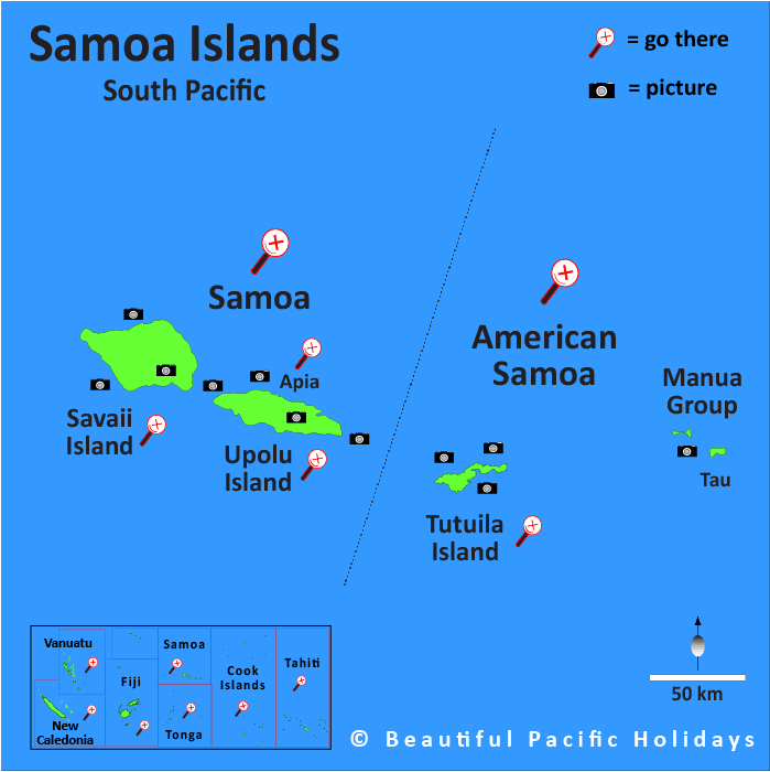 samoa islands map