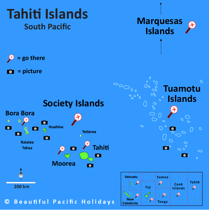french polynesia map south pacific islands