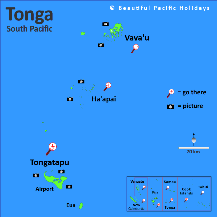 tonga map south pacific islands