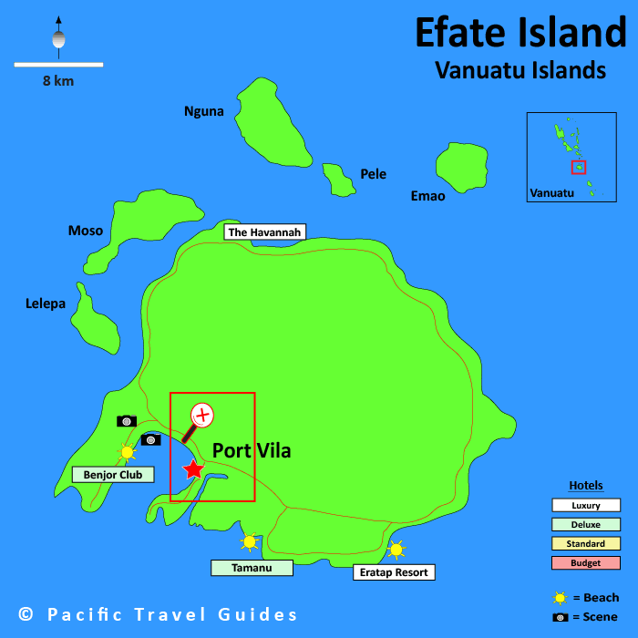 efate map south pacific islands