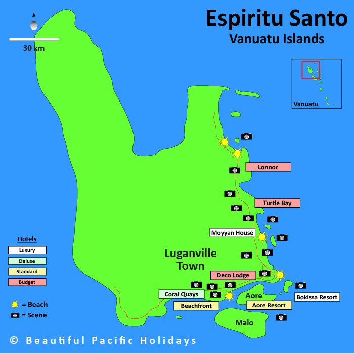 espiritu santo map south pacific islands
