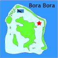 map showing location of le meridien resort bora