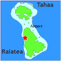 map showing location of hotel tenape raiatea