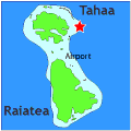 map showing location of vahine island resort tahaa