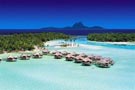 aerial view of the overwater bungalows