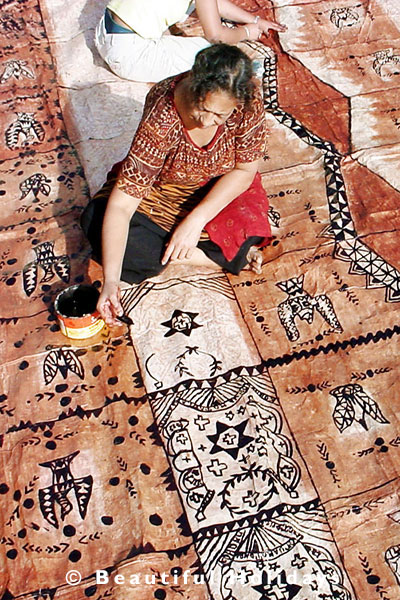 tapa cloth on tongatapu island