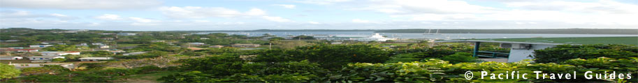 Hilltop Motel Tonga showing picture of Vavau beach