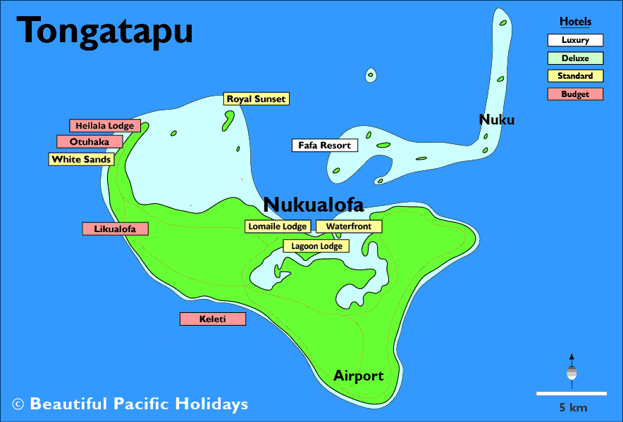 tongatapu accommodation locations