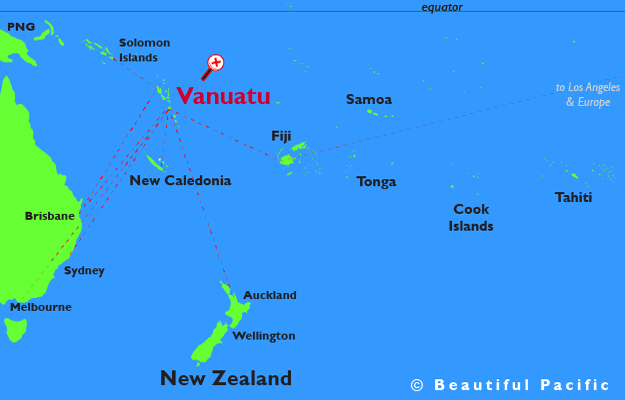 map showing vanuatu islands in the south pacific