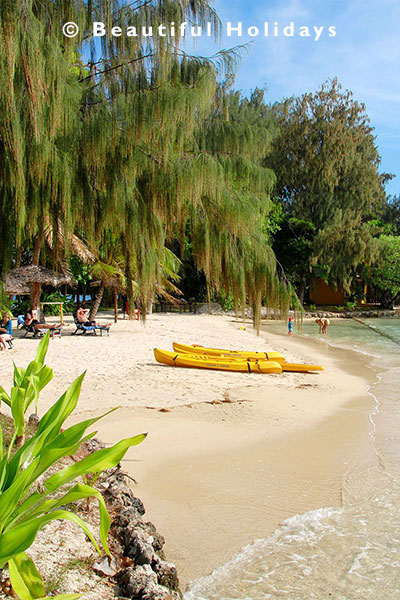 secluded beach on efate island