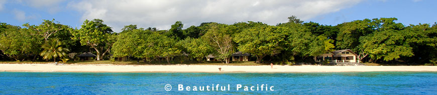 view of a small island hotel in vanuatu